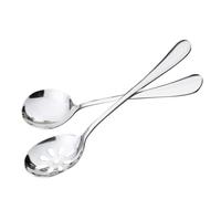 POPETPOP Set de 4 Pièces Cuillères en Acier Inoxydable Passoire, Petites Cuillères Épaisses Antidérapantes pour Chef à Domicile Cuisine Argenté