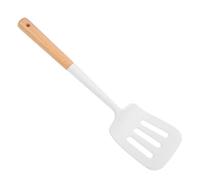 POPETPOP Spatule à Fentes Manche en Bois en Silicone Résistante la Chaleur Cuisine Professionnelle, pour Pizza et Crêpes Antiadhésives