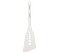 POPETPOP Spatule Silicone Blanche Résistante Chaleur Manche Long, Ustensile Cuisine Antiadhésif pour Poêler le Poisson et Cuisiner Wok