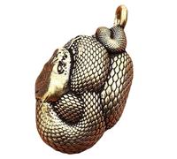 POPETPOP Statuette de serpent miniature en laiton doré, décoration rétro pour bureau, ornement léger pour sac à dos, usage DIY