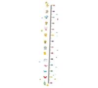 POPETPOP Sticker Mural Toise Hauteur Garçon Fille Motif Animaux Autocollant Décor Chambre Réutilisable Facile à Poser avec Échelle de Mesure Amusante