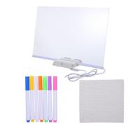 POPETPOP Tableau Mémo en Acrylique Lumineux LED Effaçable à Sec avec Stylo et Support Stable, pour Restaurants et Cafés, Écriture et Dessin Facile