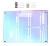 POPETPOP Tableau Planning Semaine Effaçable pour Réfrigérateur Magnétique en Acrylique Coloré Calendrier Hebdomadaire Réutilisable, Tableau Mémo la Cuisine Pratique