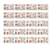 POPETPOP Tatouages Temporaires Style Fan Drapeau Mexicain 20Pcs en Papier Enduit, Légers et Faciles à Appliquer pour Matches de Football et Célébrations en Plein Air