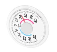 POPETPOP Thermomètre Intérieur Rond en Plastique Compact Lecture Précise, pour Porte et Fenêtre, Usage Intérieur et Extérieur Patio