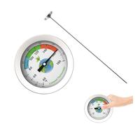 POPETPOP Thermomètre pour Composteur en Acier Inoxydable Étanche Large Échelle, Précision ±2℃, pour Jardin et Mesure Température Sol