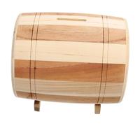 POPETPOP Tirelire Bois Forme Tonneau Tirelire Tonneau Bois Originale pour Garçon Fille Pot Décoratif pour Rangement et Économies Maison