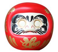POPETPOP Tirelire Daruma Japonaise en Céramique Rouge, Figurine Décorative de Table pour Voiture ou Boutique, Symbole de Chance ’épargne