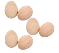 POPETPOP Œufs de Poule en Bois Faux pour Nid de Poule, Lot de 6 Pièces, Outil Agricole Pratique pour Aider la Ponte, Matériau Léger et Solide
