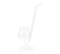 POPETPOP Verre à Vin Cocktail Créatif avec Paille, Verre Réutilisable | Verre, Paille Tube Incluse, Usage Fête et Restaurant, Service Pratique pour Vin ou Bière