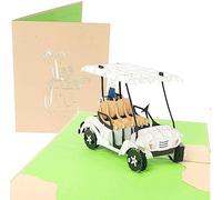 PopLife Cards Carte de fête des pères panier de golf pour toutes les occasions fête des pères, joyeux anniversaire, retraite, au-dessus de la colline, meilleur cadeau de golf pour mari, carte de voeu