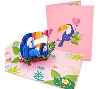 PopLife Carte pop-up 3D avec oiseaux toucan pour toutes les occasions - Carte de vœux d'anniversaire, fête des mères, Thanksgiving, Noël - Amour, juste parce que, merci, bonne chance - pour femme,