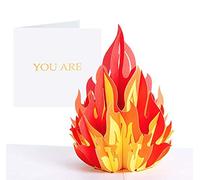 PopLife Carte pop-up « You're Fire » pour toutes les occasions - Carte de félicitations vierge en 3D - Pour la fête des mères, la fête des pères, l'obtention d'un diplôme, une blague