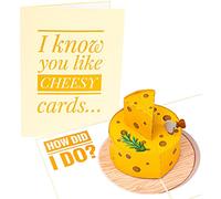 PopLife Cheesy Big Cheese Carte pop-up 3D - Carte d'anniversaire humoristique « Gag Just Because, Félicitations, Cadeau de rétablissement pour BFF - Carte pour papa, ami, fils, frère, sœur, beau-père