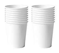 POPOYU 16 Pièces Gobelets Jetables en Carton Blanches, Gobelets Jetables pour Enfant et Café, Gobelet Papier Anniversaire,Gobelet Enfant École,Verres Jetables pour Bureau,Fête,Cocktail,Mariage