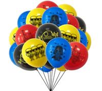 POPOYU Lot de 20 ballons d'anniversaire Star Wars en latex pour enfants - Ballons à l'hélium - Fournitures de fête - Rouge/bleu