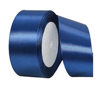 POPOYU Ruban de Satin Bleu foncé 40mmx23m,Ruban Boite Gateau Ruban Bleu foncé Satin pour Cadeau Emballage,Ruban Tissu pour Noel Cérémonie Mariage Artisanat Décoration,Bouquet Voitures, Anniversaire