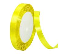 POPOYU Ruban de Satin Jaune citron 10mmx23m,Ruban Boite Gateau Ruban Jaune citron Satin pour Cadeau Emballage,Ruban Tissu pour Noel Cérémonie Mariage Artisanat Décoration,Bouquet Voitures,Anniversaire