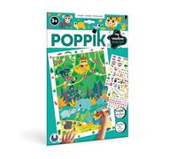 POPPIK 1841203 - Jungle - Poster créatif avec animaux amovibles - Kit d'autocollants pour enfants à partir de 3 ans - 46 x 68 cm