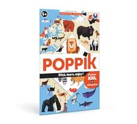 POPPIK Kit d'autocollants Découverte Animaux du Monde – Poster géant 67 stickers dès 5 ans