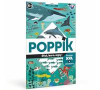 Poppik - Les animaux des océans - 1 poster + 59 stickers repositionnables - Lucie Brunellière - Bayard Jeunesse - Document jeunesse