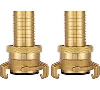 Poppstar 2x raccords d'aspiration et de haute pression en laiton, embout 1 pouce avec joint et contre-écrou, pour tuyau diamètre intérieur 25 mm