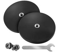 Poppstar aimant plaque immatriculation, 2x aimants avec filetage, caoutchoutés, néodyme, diamètre 88 mm, filetage femelle M8, force d’adhérence 42 kg, avec t 4 vis