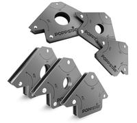 Poppstar Aimant soudeur (angle de soudage, force d'adhérence 2x 11,3 kg - 45/90/135°, 2x 22,6 kg - 45/90/135°, 2x 34 kg - 45/90/135°), lot de 6, gris