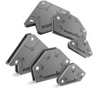 Poppstar Aimant soudeur (angle de soudage, force d'adhérence 2x 4 kg - 45/90/135°, 2x 11,3 kg - 30/45/60/75/90/135°, 2x 11,3 kg - 45/90/135°), lot de 6, gris
