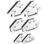 Poppstar Aimant soudeur (angle de soudage, force d'adhérence 2x 4 kg - 45/90/135°, 2x 11,3 kg - 30/45/60/75/90/135°, 2x 11,3 kg - 45/90/135°), lot de 6, blanc