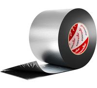POPPSTAR Bande d'étanchéité butyle pour toiture (10 m x 100 mm x 1,5 mm) Bande de solin extrêmement adhésive à froid revêtement aluminium