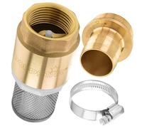 Poppstar crépine aspiration, set de filtre d'aspiration, soupape de pied avec clapet anti-retour 1 1/4" en laiton, crépine d'aspiration en acier inoxydable, douille et collier de serrage