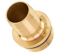 Poppstar Embout de Tuyau 3/4" Filetage Extérieur (26,44mm) sur 3/4" Embout (19mm), Laiton, avec Collet & Joint Torique