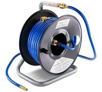 Poppstar Enrouleur de Tuyau d'Air Comprimé Manuel en PVC (20m+1,5m, Diamètre (6x11,5mm)), Raccords 1/4 Pouce BSPT
