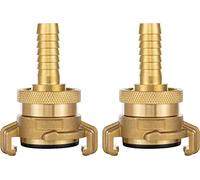 Poppstar lot de 2 raccords d'aspiration et de pression en laiton, 1/2 pouce, embout cannelé avec joint et contre-écrou, pour tuyau diamètre intérieur 13 mm