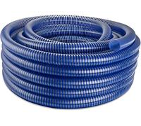 Poppstar PVC Tuyau d’Aspiration 1 1/2 pouce Tuyau Spiralé (10m tuyau d'eau avec diamètre intérieur 38mm / extérieur 44,4mm, 8 bar) Résistant aux UV, au Vide et à la Pression