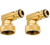 Poppstar raccord coudé 3/4 pouce orientable (raccord tuyau 90 degrés en laiton avec raccord rapide et raccord robinet 3/4") (Lot de 2)