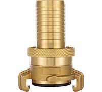 Poppstar Raccord d'aspiration et de pression en laiton (raccord 1 pouce embout cannelé) avec joint et contre-écrou, pour tuyau diamètre intérieur 25 mm