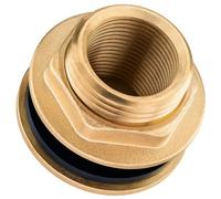 Poppstar Raccord pour Citerne d'eau, 3 Pièces, passage de tonneau 1 pouce (30 mm) filetage intérieur, laiton, joint inclus