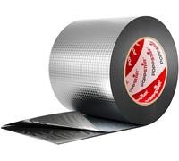 POPPSTAR Ruban d'étanchéité butyle pour toiture (5 m x 100 mm x 1,5 mm) Bande de solin extrêmement adhésive à froid revêtement aluminium