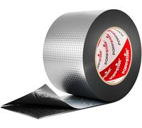 POPPSTAR Ruban d'étanchéité butyle pour toiture (5 m x 75 mm x 1,5 mm) Bande de solin extrêmement adhésive à froid revetement aluminium
