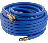 Poppstar Tuyau à Air Comprimé 15 m (PVC Hybride avec Tissu, Diamètre Intérieur 9,2mm avec Raccord Rapide en Laiton & Raccord de Tuyaux) jusqu'à 20 bar, Bleu