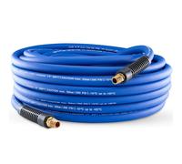 Poppstar Tuyau à Air Comprimé PVC Hybride 50m, Diamètre Intérieur 9,2mm, Douille en Laiton 1/4", 20 bar, Bleu