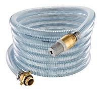 Poppstar Tuyau d'aspiration 1 pouce 7 m (DI 25 / DE 33 mm, Paroi 4 mm), crépine inox clapet anti-retour, écrou-raccord DI 1 1/4" (41,9 mm), réducteur DE 1" (33,3 mm)