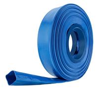 Poppstar Tuyau Plat en PVC 20m, Ø 38mm (1 1/2 pouce), Pression 7 bar, Tuyau de Construction, Bleu