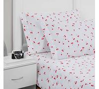 Poppy & Fritz | Collection Percale | Parure de lit - 100% Coton, fraîche et fraîche, légère et évacuant l'humidité, lit Simple XL, Cerises