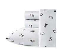 Poppy & Fritz - Parure de lit en Percale de Coton, fraîche et fraîche, décoration d'intérieur légère (Paradis macareux, lit Simple)