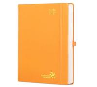 POPRUN Agenda 2026 2027 Journalier A4 Grand Format 30,5 x 21,5 cm | 1 Page par Jour,D'Août 2026 à Juil 2027 12 Mois Scolaire,Couverture Rigide,2 Signets en ruban,Papier 80g/m,Orange