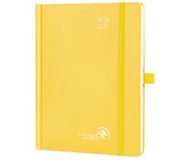 POPRUN Agenda 2026 2027 Semainier Vertical 22 x 16,5cm,Août 2026-Déc 2027 | 17 Mois Planner Scolaire,Couverture Rigide avec Intervalles de 30 minutes,Papier 80g/m²,Jaune Clair