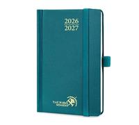 POPRUN Agenda de Poche 2026 2027 Semainier 16 x 10,5 cm,Août 2026-Déc 2027 | Petit Planner Scolaire 17 Mois,Couverture Rigide avec Intervalle Horaire,Papier 80g/m²,Vert Pacifique